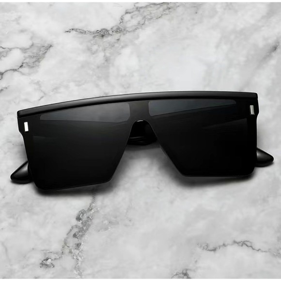 COPY - Men's Full Oversized Flat Frame Square Sunglasses - Picture 4 of 6